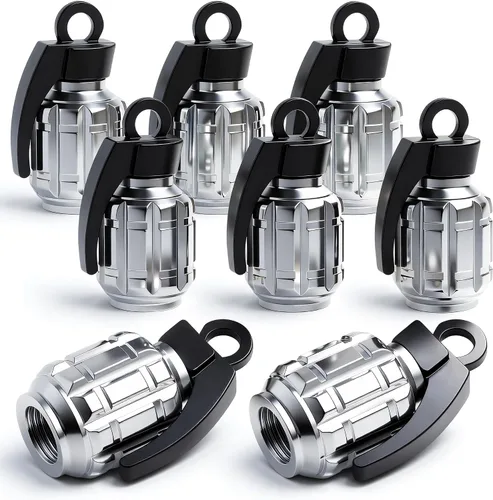 Miniatura 54 de 4 piezas tapas de vástago de válvula de neumático estilo bola 8, cubiertas universales de vástago de válvula de neumático con núcleo de cobre a