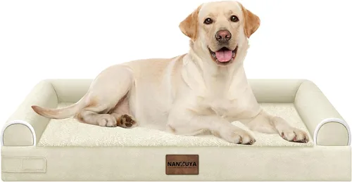 Miniatura 35 de Cama ortopédica lavable para perros medianos y grandes: cama con cojines de apoyo para perros medianos y grandes, cama impermeable de espuma tipo