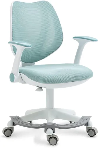Miniatura 9 de HOMEFUN Silla de escritorio para niños, sillas de computadora con reposabrazos y reposapiés para niños y niñas, bonita malla ergonómica con altura