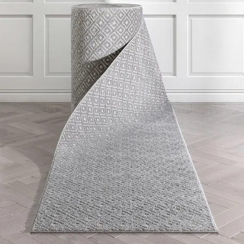 Miniatura 16 de Well Woven Alfombra de pasillo de tamaño personalizado, elige tu longitud, color gris piano, tribal, diamante, geométrico, 31 pulgadas de ancho x 16