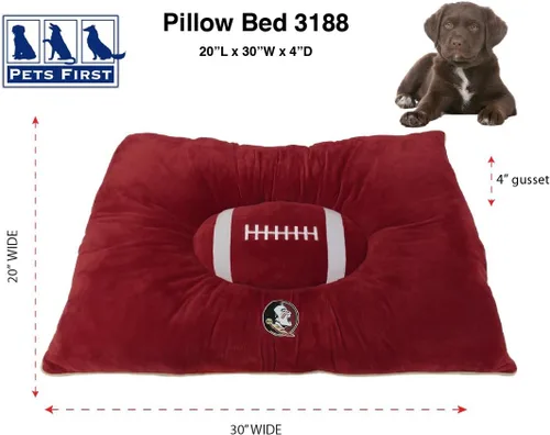 Miniatura 2 de Pets First NCAA Florida State Seminoles - Cama de almohada de felpa suave y acogedora - Colchón deportivo para perros y gatos, cálido colchón
