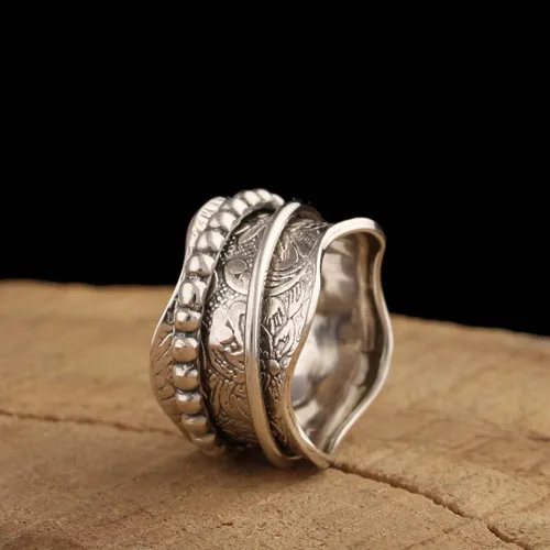 Miniatura 69 de Boho Spinner Ring, Mothers Day Gift, Silver 925 Women Ring, Sterling Silver 925 Ring, Fidget Spinner Ring,Women Silver Anxiety Ring