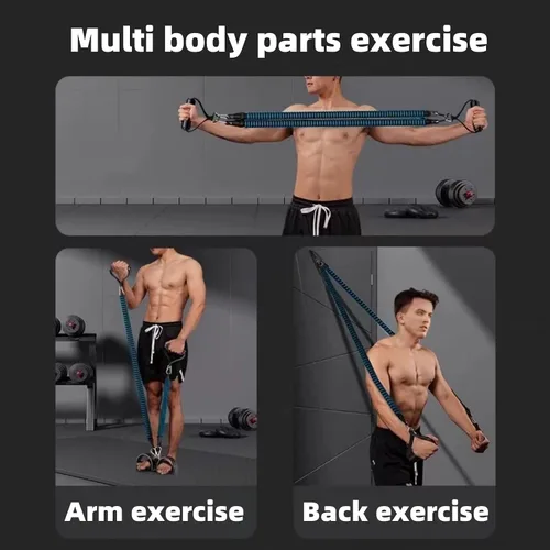 Miniatura 5 de Bandas de resistencia para ejercicio, 6 tubos elásticos de yoga para tirador de pedal de yoga, cuerda de tensión de látex natural, equipo de M
