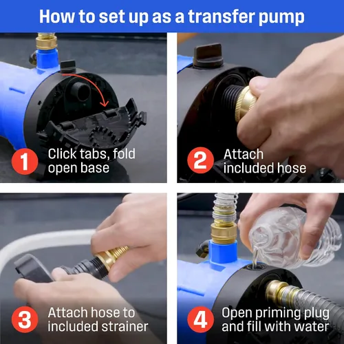 Miniatura 4 de Westinghouse Bomba sumergible de utilidad de 1/4 HP - Bomba de transferencia de agua y sumidero 2 en 1 para drenaje de piscina, sótano inundado