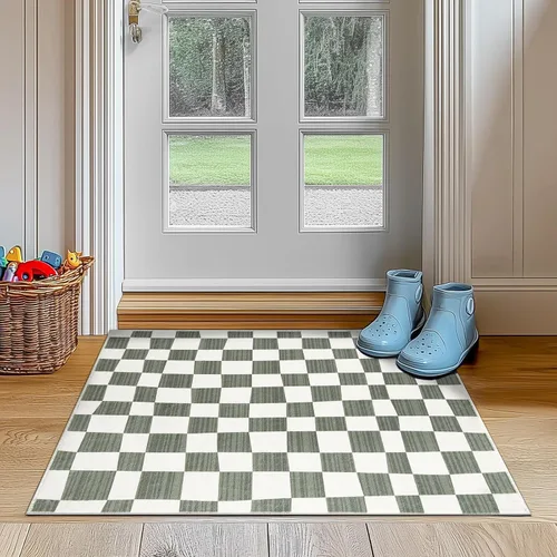 Miniatura 33 de jinchan Alfombra a rayas de 2 x 3 para entrada, alfombra de cocina, tapete pequeño, antideslizante, ligero, de bajo perfil, decoración para entrada