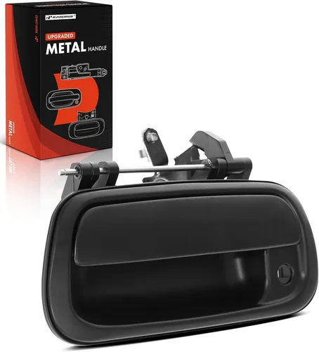 A-Premium Manija de metal mejorada para puerta trasera con cerradura compatible con Toyota Tundra 2000-2006, negro imprimado, repuesto #