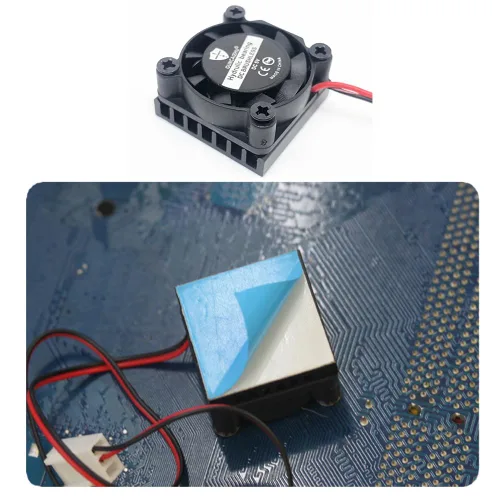 Miniatura 6 de Disipador de calor de aluminio negro con cinta adhesiva conductora térmica, enfriador de disipador de calor de 25 × 25 × 0.394 in para enfriar VRM