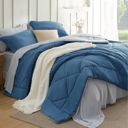 Miniatura 13 de Bedsure Juego de edredón tamaño King – Ropa de cama reversible de 7 piezas verde bosque, juego de cama tamaño King para todas las estaciones, cama