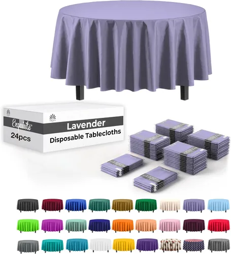 Miniatura 27 de Party Solids Mantel rectangular de plástico color azul aguamarina, 54 x 108 pulgadas, paquete de 24