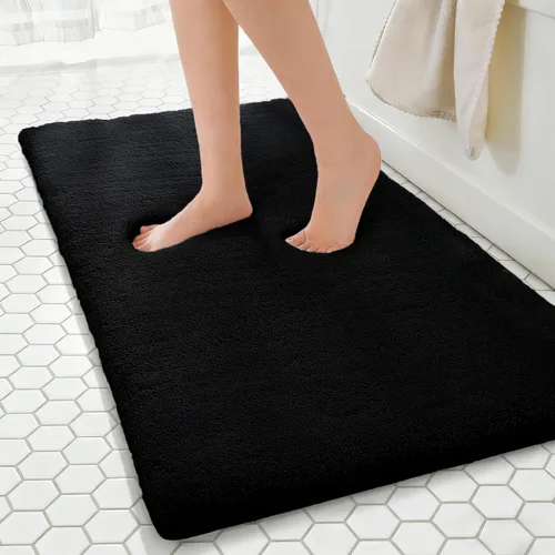 Miniatura 21 de MINIDEAR - Alfombras de baño 24x17 beige - Tapete de baño de espuma elástica gruesa, ultra suave y pachona, antideslizante, de secado rápido