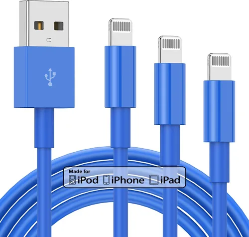 Miniatura 26 de Paquete de 3 cables de 10 pies con certificación MFi de Apple, cable largo de carga, Lightning a USB, carga rápida de 2.4 A, para iPhone 12/11/11