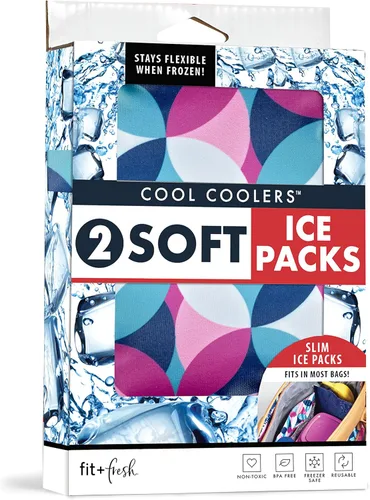Miniatura 19 de Cool Coolers by Fit & Fresh - Paquete de 2 paquetes de hielo suave, de nailon elástico flexible, reutilizables, para loncheras y enfriadores, rayas