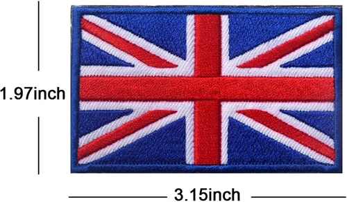 Miniatura 2 de 2 parches tácticos bordados de la Gran Unión Británica de Reino Unido, bandera de Inglaterra del Reino Unido, emblema para coser en la moral, Azul