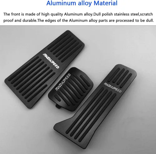 Miniatura 3 de BOYUER Juego de 3 almohadillas antideslizantes para pedal de acelerador de gas de freno de aluminio sin perforaciones para Mazda 2 3 6 CX-3 CX-5
