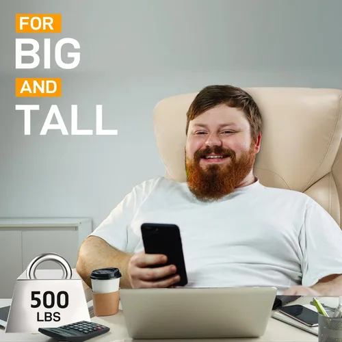 Miniatura 7 de ZSQN Silla de Oficina Grande y Alta para Personas de Gran Tamaño, 500LBS Respaldo Alto Extra Ancha Silla de Oficina Ejecutiva de Servicio Pesado