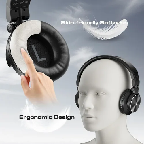 Miniatura 8 de Auriculares PUPGSIS Studio - Auriculares para DJ - Monitores de Audio de Grabación con Cable de 40kHz Hi-Res Estéreo - Jack de Audio de 1/4 a 3.5mm