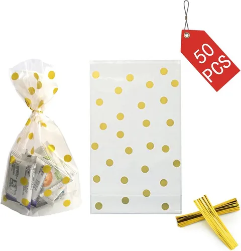 Miniatura 7 de We Moment Bolsas de celofán transparentes a rayas negras, paquete de 50