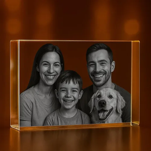 Miniatura 13 de Foto holográfica 3D personalizada grabada al aguafuerte dentro del cristal: cumpleaños, regalo de boda, conmemorativo, Día de la Madre, San