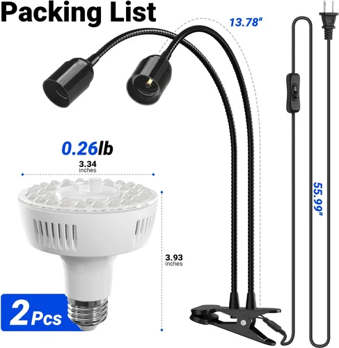 Miniatura 7 de Barrina Orbgrow OG11A2 - Luces de cultivo con clip para plantas de interior, atenuación y sincronización continuas integradas, 4000 K 22 W