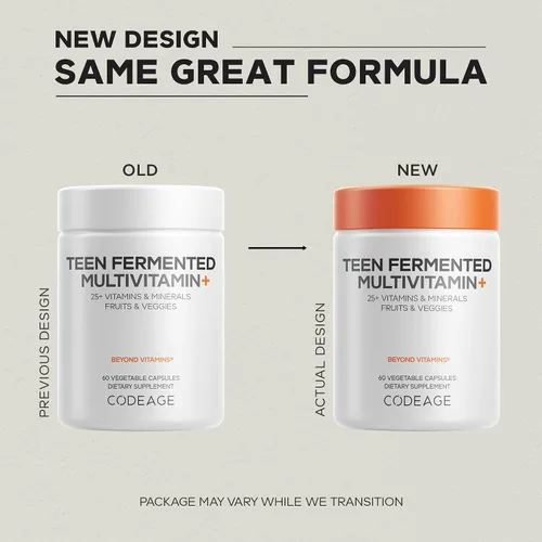 Miniatura 3 de Suplemento Multivitamínico para Adolescentes Codeage – Vitaminas y Minerales Diarios para Chicos y Chicas Adolescentes – Fórmula Orgánica