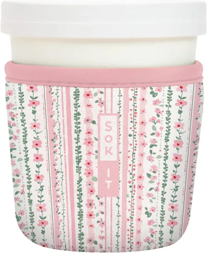 Miniatura 92 de Sok It IceCreamSok - Funda de neopreno aislada (flores abstractas, pintas de helado cónicas)