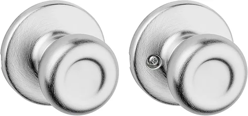 Miniatura 19 de Kwikset Tylo Pomo de Puerta Ficticio, Manija de Una Sola Cara para Armarios, Puertas Dobles Francesas y Despensa, Pomo de Puerta Interior de Latón