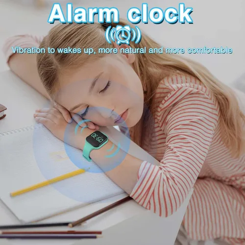 Miniatura 4 de Reloj de seguimiento de fitness LED sin Bluetooth, reloj podómetro digital, con recuento de pasos/distancia/calorías/cronómetro/reloj despertador