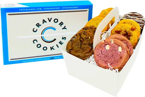 The Cravory: Galletas recién horneadas – Paquete variado de mezcla aventurera – 12 galletas, 2.0 onzas cada una – Sabores surtidos – Horneadas