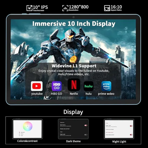 Miniatura 4 de Tablet Android 2026 de 10 pulgadas, tableta Android 15 con teclado, 24 GB+256 GB+2 TB expandir, tabletas 2 en 1 con Gemini AI, 8 núcleos, 8000 mAh