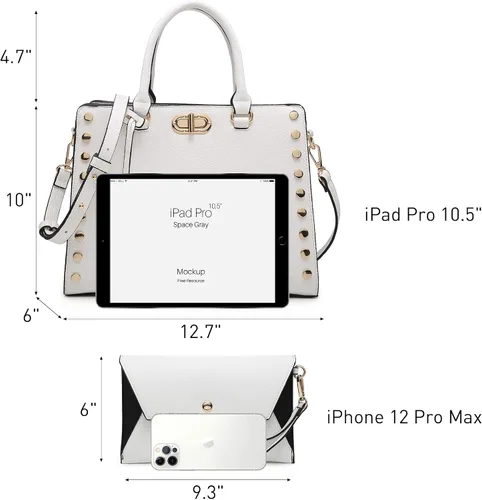 Miniatura 4 de Dasein - Carteras y bolsas de mano para mujer, bolsas planas, con asa superior, bolso de hombro, bolso de trabajo con cartera a juego