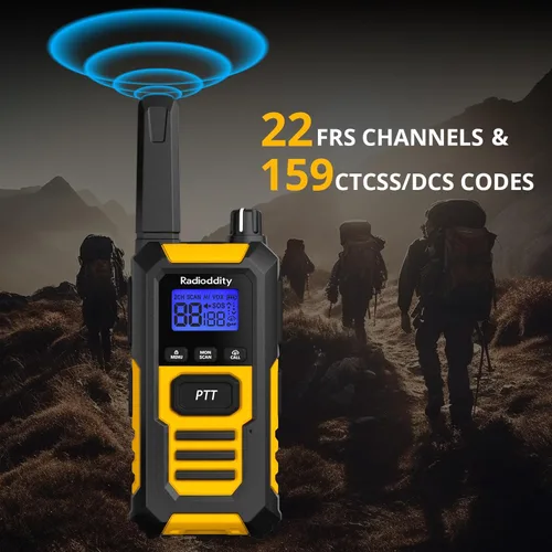 Miniatura 9 de Radioddity HD-1 IP67 Walkie Talkies Flotantes Resistentes al Agua de Servicio Pesado, Radio Bidireccional de Largo Alcance con Batería de 2400mAh