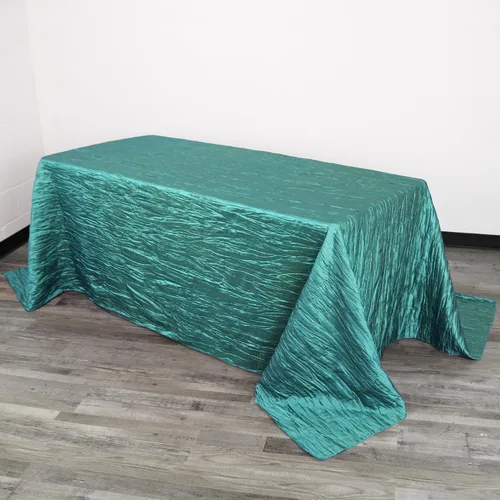 Miniatura 14 de YOUR CHAIR COVERS - Mantel Rectangular de Tafetán Arrugado de 90 x 132 Pulgadas - Azul Polvoriento, Manteles Rectangulares para Mesas Rectangulares