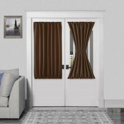 Miniatura 159 de DWCN Cortinas para puerta francesa: cortina térmica con bolsillo para barra para puertas con ventana de vidrio, puertas de cocina y patio