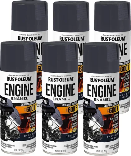 Miniatura 6 de Rust-Oleum 366437 Pintura en aerosol de esmalte para motor, 11 oz, Cast Coat Iron, (paquete de 1)