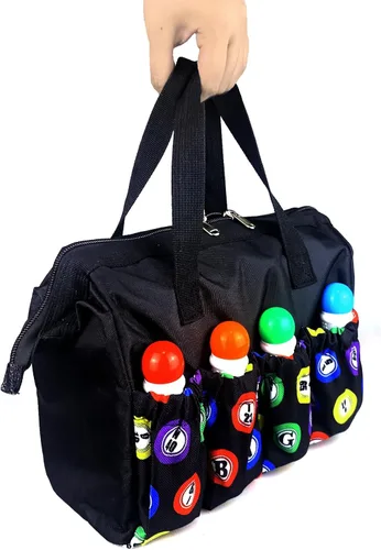 Miniatura 8 de Bolsa de Bingo Daubers con 8 bolsillos de gran capacidad, bolsa de transporte de viaje con cremallera, bolsa de maquillaje, regalo para amantes