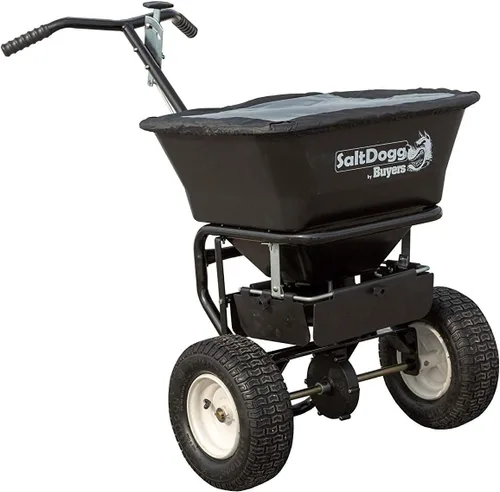 SaltDogg WB155BG Esparcidor de sal profesional de 100 lb de capacidad, esparcidor de difusión trasero, estructura de acero