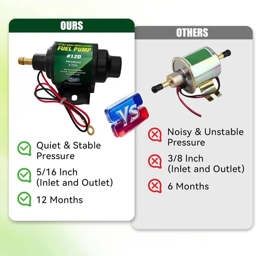 Miniatura 6 de 12D Bomba de combustible eléctrica diesel micro universal de 5/16 pulgada de entrada y salida 12V 1-2 A, 35 GPH, 4-7 PSI 4-7PSI 35 GPH para diesel