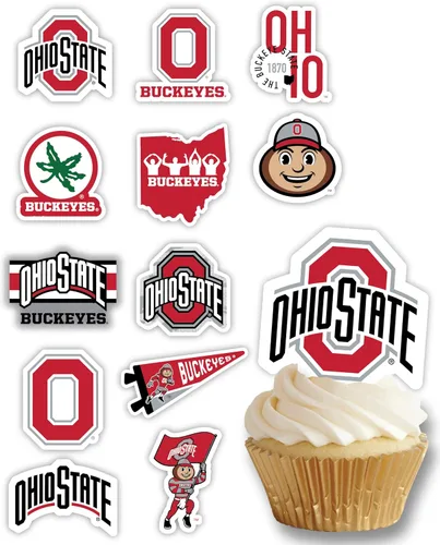 Miniatura 11 de Decoraciones para cupcakes de la Universidad de Alabama, suministros para fiestas de fútbol americano, cumpleaños, graduación (24 piezas)