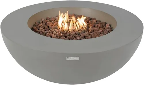 Miniatura 9 de Elementi Lunar Bowl Paquete de Fogón - Juego de Fogata para Exteriores Incluye Fogata de Concreto a Propano de 42", Pantalla Cortavientos de Vidrio