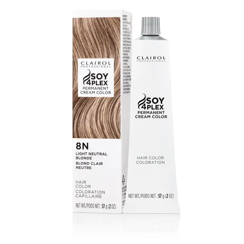 Clairol Professional Permanent Cream Hair Color | Blonde, Brown, Black, & Red-Violet Shades for 100% Gray Coverage | Deep Conditioning & Fade 8n