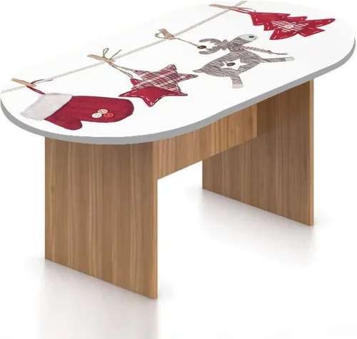 Miniatura 16 de XISUNYA Mantel ovalado ajustable de poliéster elástico para Navidad, mantel ajustable con estampado de villancicos nevados, se adapta a mesas