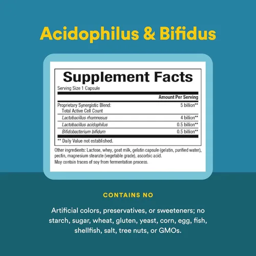 Miniatura 4 de Natural Factors - Acidophilus & Bifidus, promueve el bienestar y la salud digestiva, 90 cápsulas