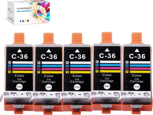 F FINDERS&CO Cartucho de tinta de color compatible CLI-36 de repuesto para Canon 35 36 PGI35 CLI36 funciona con impresoras Canon Pixma iP110 iP100
