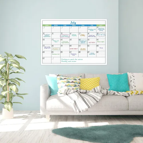Miniatura 2 de Calendario grande de borrado en seco, calendario mensual de borrado en seco sin fecha para pared, 40 x 28 pulgadas, calendario de pared laminado