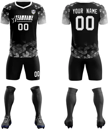 Camiseta de fútbol personalizada, uniforme, unisex, juvenil, equipo deportivo con pantalones cortos, número de nombre impreso