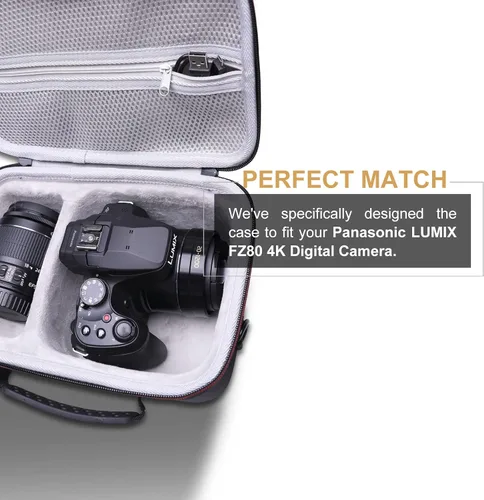 Miniatura 5 de LTGEM - Funda rígida de EVA para cámara digital Panasonic LUMIX FZ80 4K - Bolsa protectora de viaje para almacenamiento