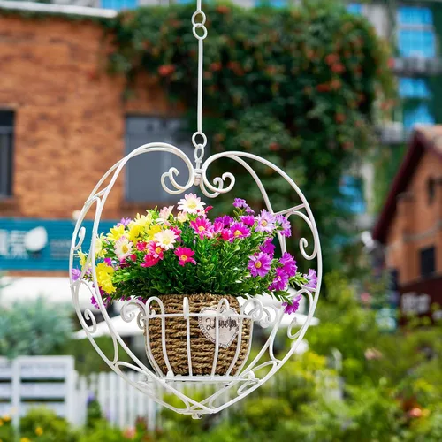Miniatura 2 de Soporte para plantas colgantes de 39.7 pulgadas, maceta de corazón de metal, macetas colgantes para patio, porche, dormitorio, decoración de sala