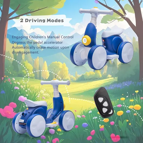Miniatura 5 de Bicicleta de equilibrio eléctrica 6V para bebés de 1 año, niños y niñas, juguetes para montar de 12 a 48 meses, bicicleta de equilibrio para niños