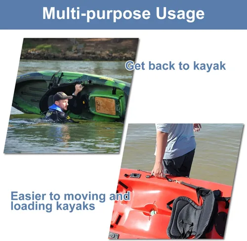 Miniatura 6 de HLOGREE Paquete de 2/4 asas para kayak, mango de transporte de kayak con remaches, asas de repuesto para kayak, asas de kayak para Gris - 2 asas
