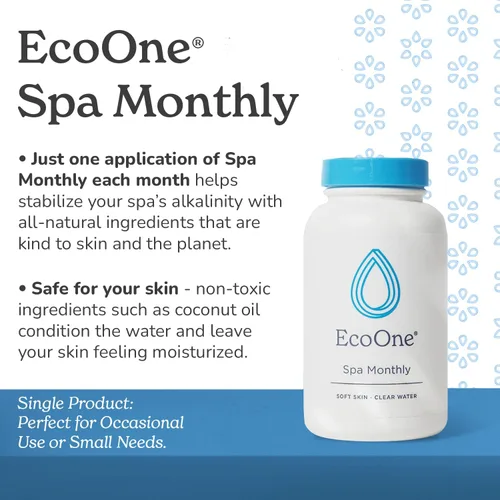 Miniatura 2 de EcoOne Spa Mensual Tratamiento de Spa Suave y Natural Limpiador Acondicionador para Tina de Hidromasaje, Piscina y Spa Limpiador para Tina